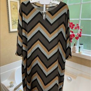 Ladies chevron multi color dress 2X